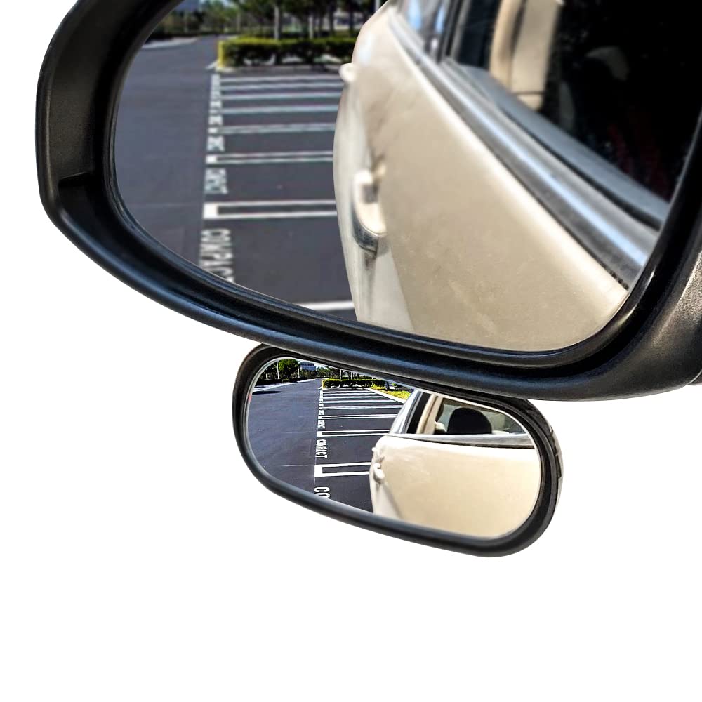 

X-STYLE Car Side Mirror, Door Auxiliary Mirror, Curved Mirror, Under, Glass Shatterproof, Large View, Oval-101mm