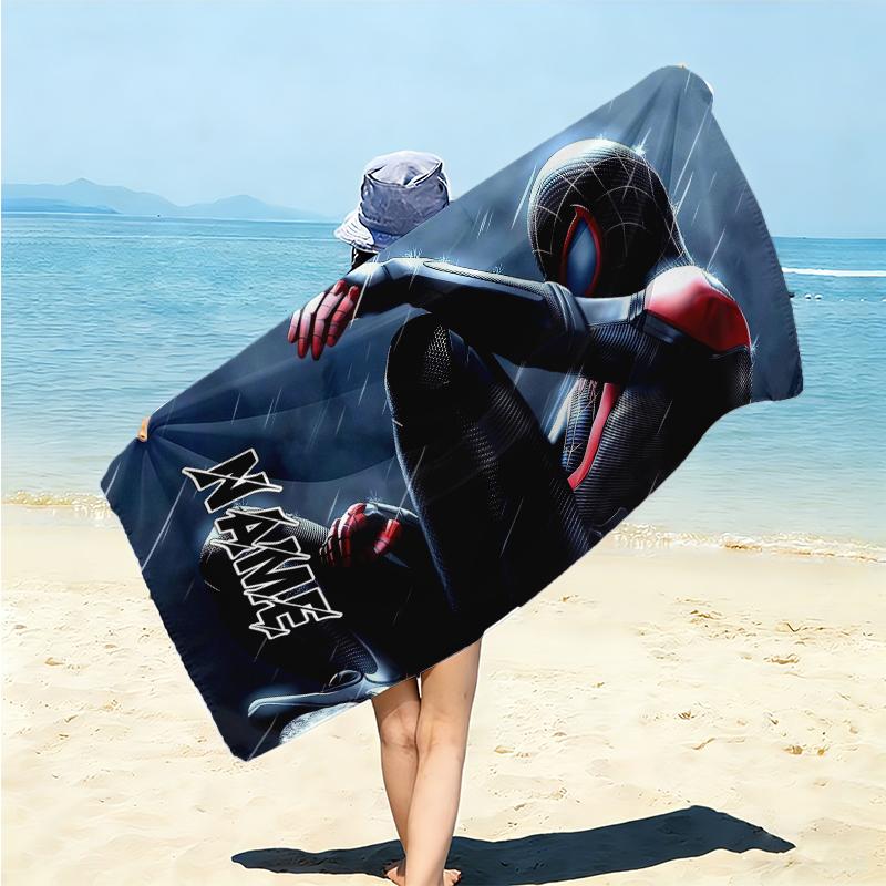 Personalized Spider-Man Comic Artwork Beach Towel Microfiber Beach Towel Thin Absorbent for Beach Swimming Yoga Bath Sports. 0910402