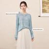 Women's Round Neck Long Sleeve Knit Sweater