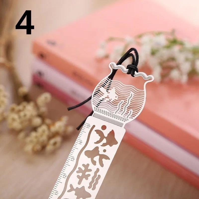 2Pcs Cartoon Pattern Metal Record Daily Templates for Quilting Ruler Multi-Function Bookmark Hollow Hand Account Tool