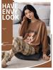 2025 Women's Spring & Autumn Cute Cartoon Cotton Pajamas - Long Sleeve & Pants, Comfortable Pullover for Homewear
