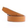 Men's Genuine Leather Belt with VH Letter Buckle, Korean Style, Casual Fashion, Lychee Grain, Suitable for Middle-Aged and Young.