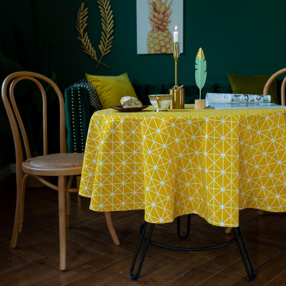 Restaurant Round Tablecloth Cotton And Linen Tables And Chairs Hotel Fabric Dustproof Desktop Decoration