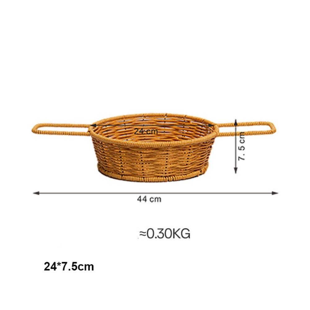 Härte Rattan Obstschale Krimskrams-Organizer Tragbarer Aufbewahrungskorb Handgewebter Brotaufbewahrungskorb
