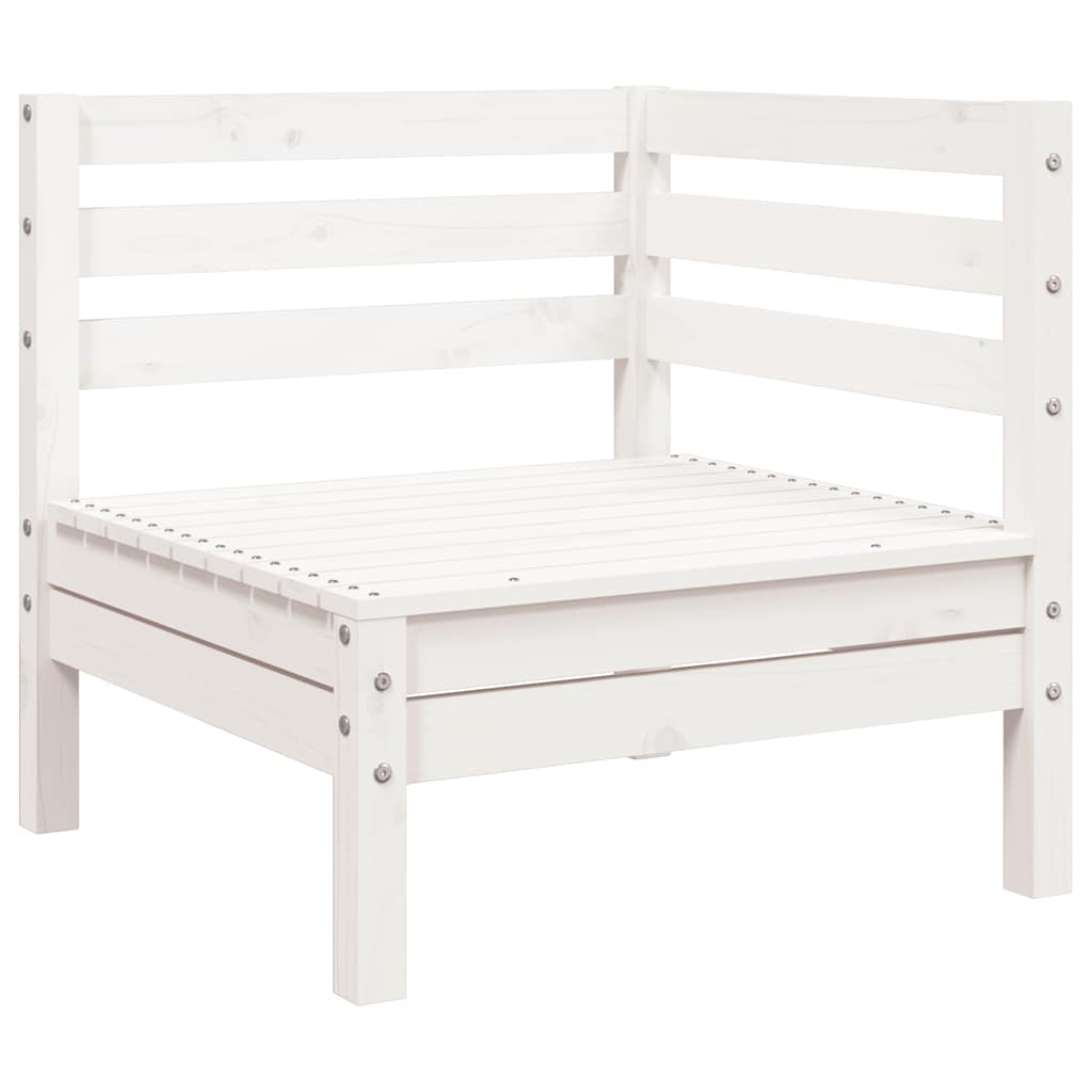 Vidaxl Ogrodowa Sofa 3-Osobowa Z Podnóżkiem, Biała, Drewno Sosnowe