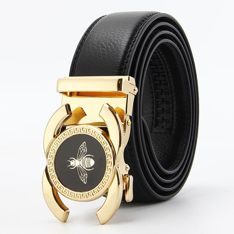 Men's Imitation Cowhide Open Edge Microfiber Cowhide Automatic Buckle Belt