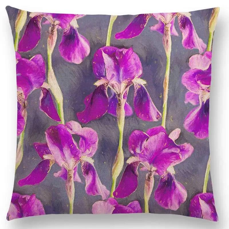 New Full Of Vitality Leaf  Flower Kingdom Beautiful Floral Painting Retro Gorgeous Cushion Cover Sofa Throw Pillow Case