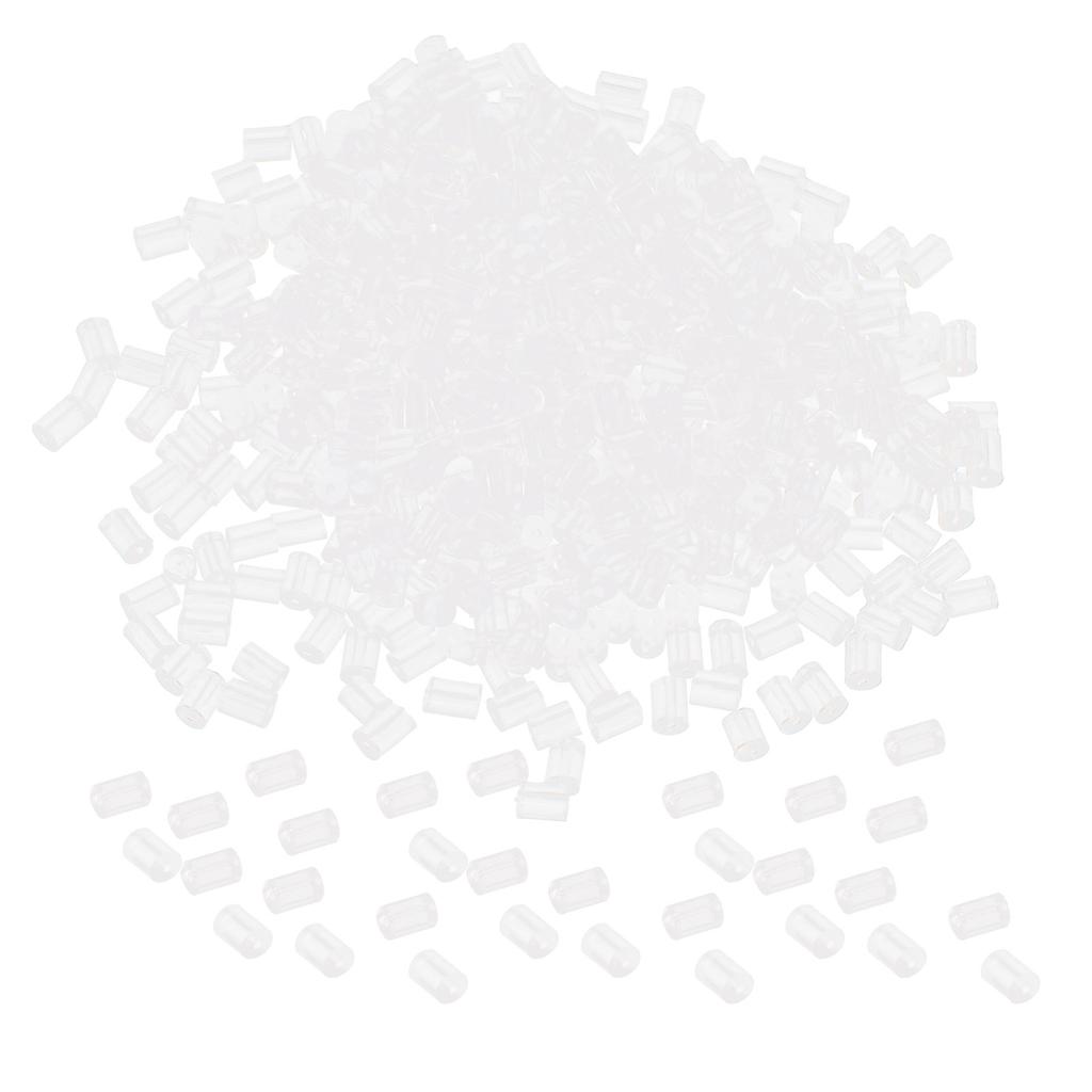 500pcs Cylinder Shape Earrings Back Stopper Silicone Transparent Earrings Locking Backing