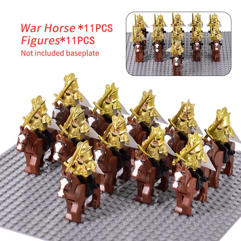 MOC Thrones Golden Armor Warrior Guard Jaime Lannister Barristan Selmy Meryn Trant Building Blocks Mini Action Figure Toys