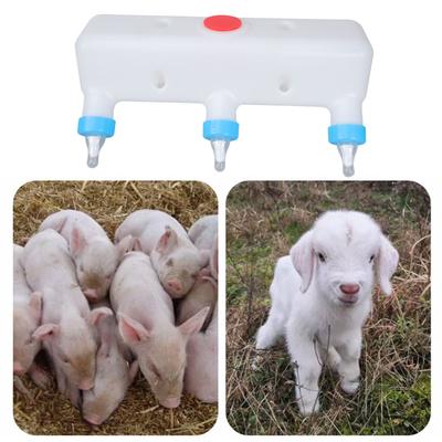 Biberon en plastique pour animaux de ferme 3 tétines d'alimentation Système de suspension Porcelets Veaux Distributeur de lait