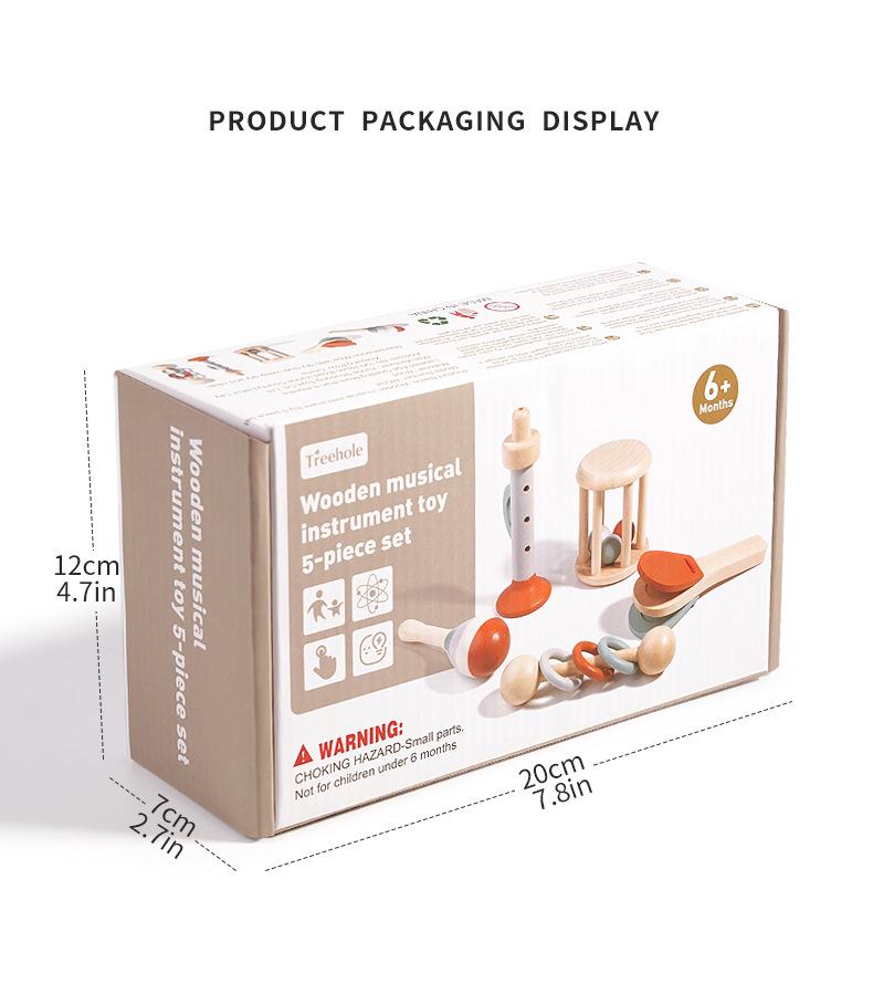 Orff Baby Wooden Hand Rattle - Infant Soothing Crib Toy for Early Education