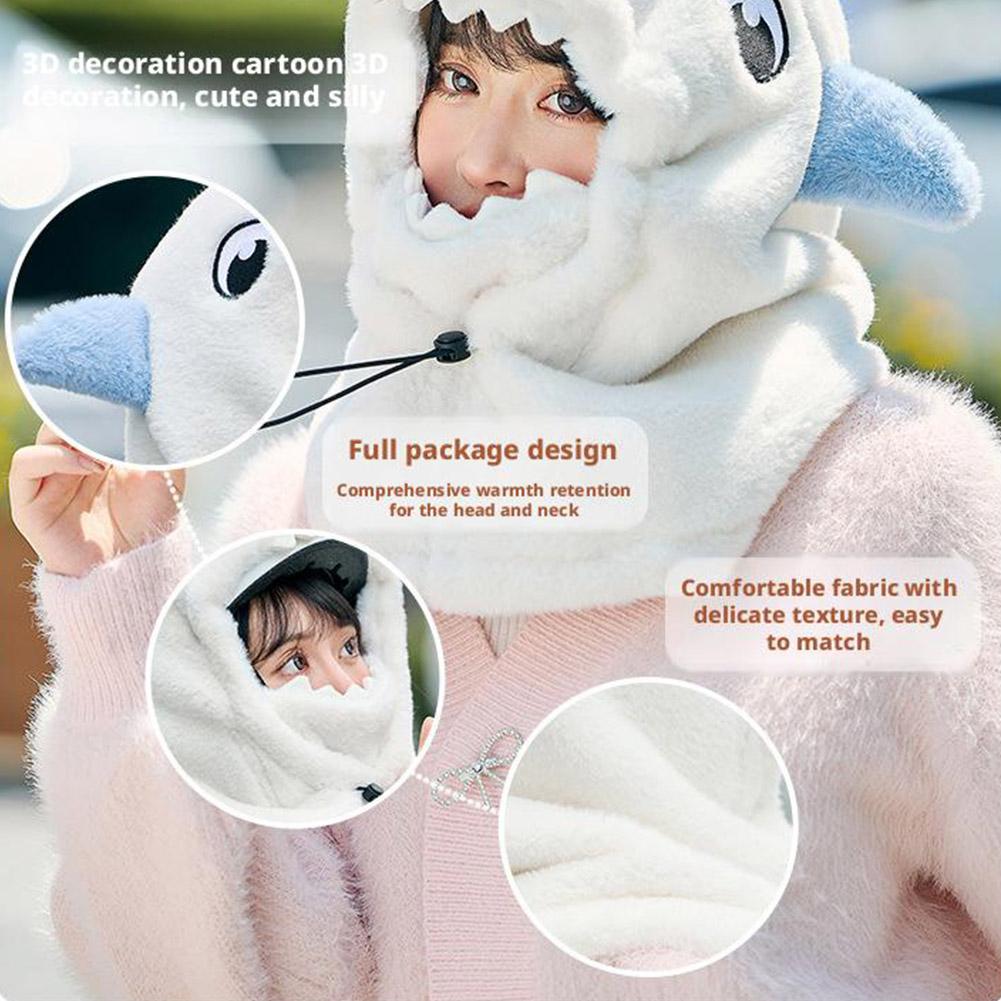 Cartoon Shark Ski Helmet Cover Winter Warm Comfortable Skiing Warmer Fleece Soft Helmet Cute Sk F1E9