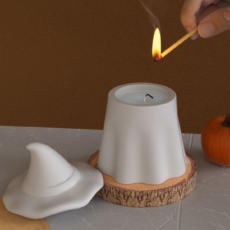 Specter Shape Silicone Mold Easy Releasing Silicone Molds with Lid for Crafting Decorative Containers and Candle Holders