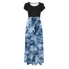Women's Summer Fashion Casual Printed Round Neck Short Sleeve Long Dress