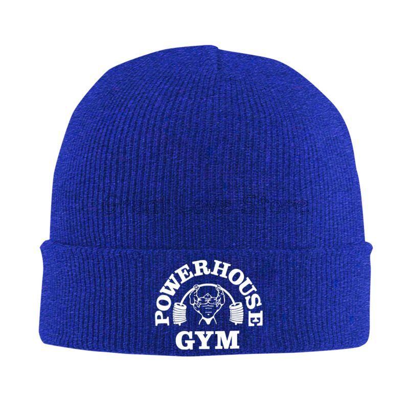 Powerhouse Gym Print Bonnet Hats Men Women Trendy Knitted Hat Outdoor Sports Skullies Beanies Autumn Winter Head Wrap Cap Gift