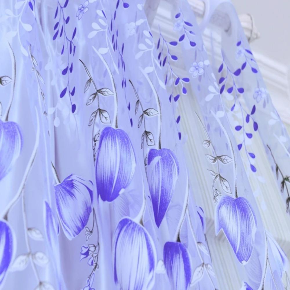 Printed Drape Curtain 100X200CM Sheer Curtains Fashion Tulip Window Screen  For Living Room