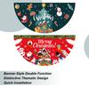 Christmas Door Curtain Banner Half Fan Shaped Christmas Bunting Flag Decoration Waterproof Christmas Door Flag For Party