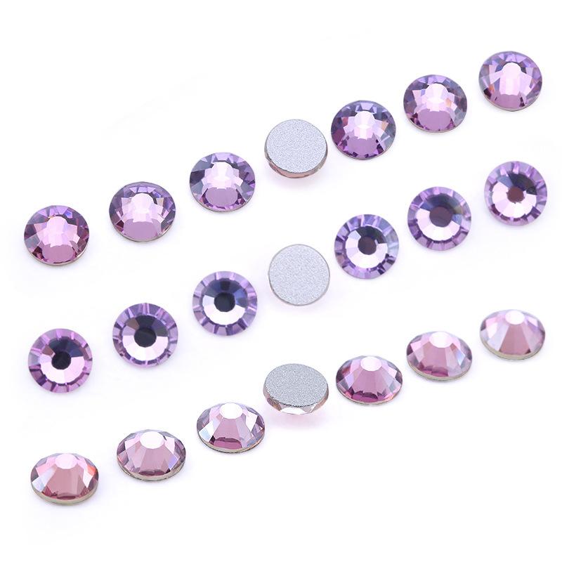 Lila Nail Art Strass Lila Samt Galvanisieren Kristall Lila Nail Art Flachboden Bohrer Glas Farbe Diamant Aufkleber Bohrer