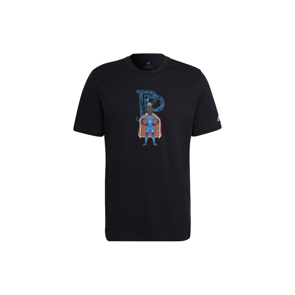 adidas T Shirts Men's Black Crew Neck Moderate Straight Fit HA0907