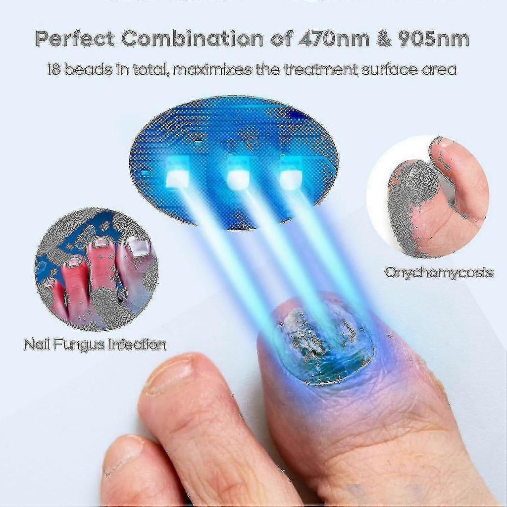 2024 Nail Fungus Laser Treatment Device Compatible with Multiple Toenail, Home Use 905nm Infrared Light + 470nm Blue Light Toe Nail