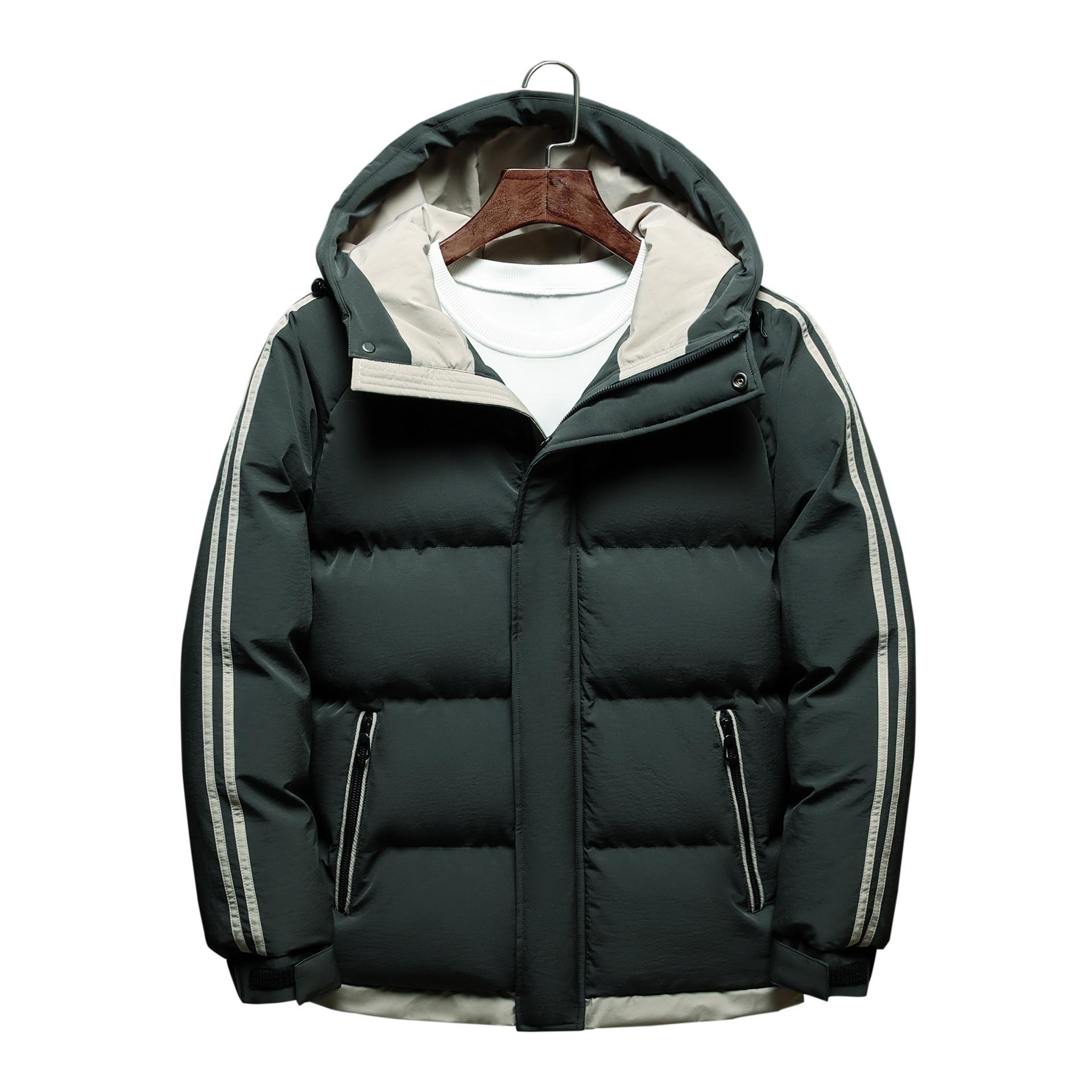 

Мужская новая хлопковая одежда 2025 зима куртка с капюшоном осень и зима теплая и повседневная две простые большие размеры утолщенный тренд XXXXL армия зеленый