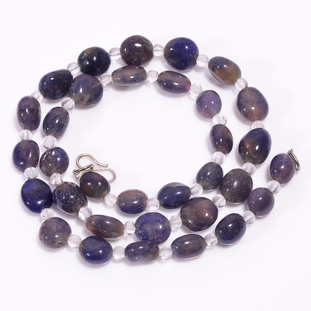 Natural Blue Aventurine Crystal Gemstone Beads Necklace 3-12 Mm 18" UB-8134 UB-8134
