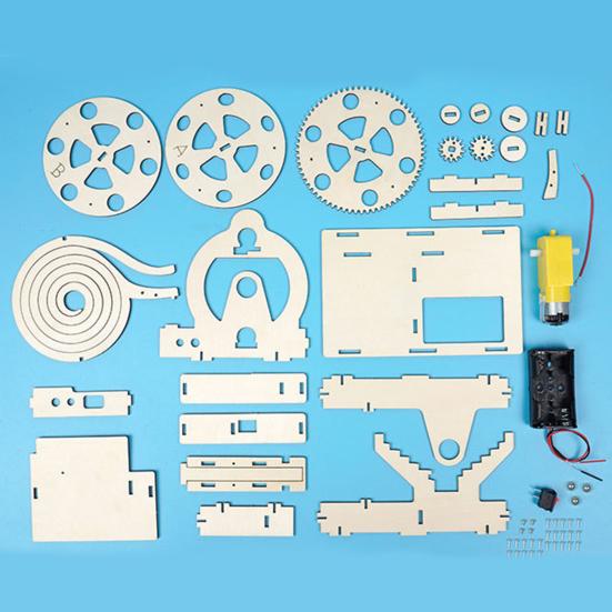 1Set Science Experiment Toy Convenient Creative Universal 3D Wooden Track Ball Model Building Kit for Children