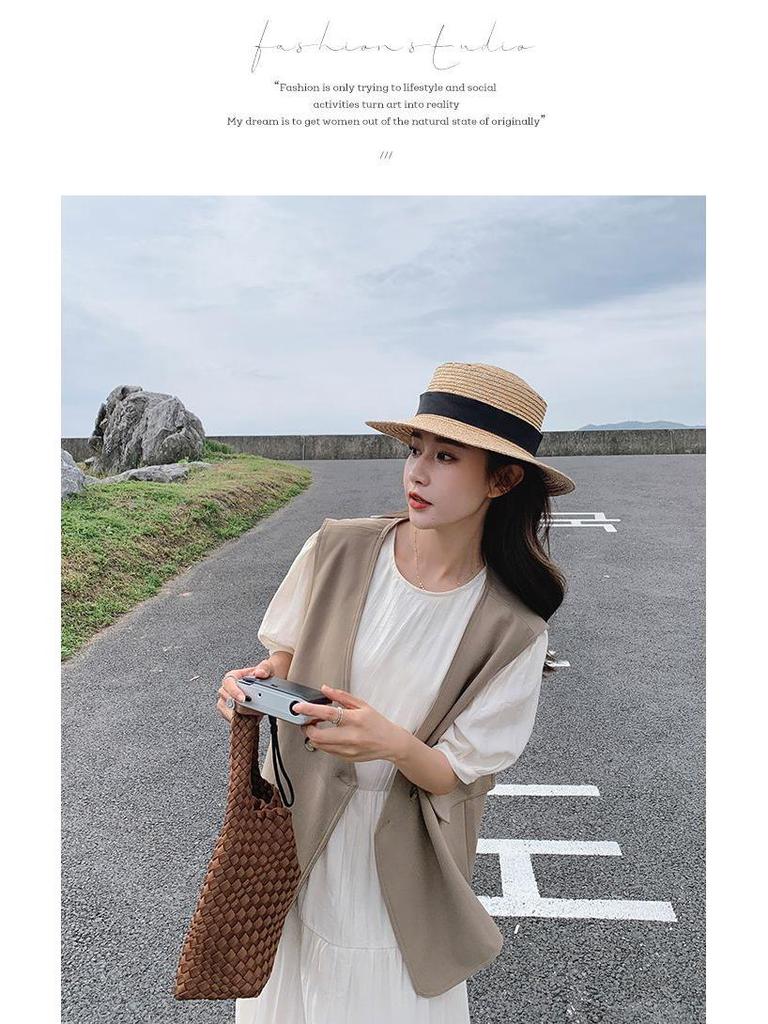 Elegant Summer 2026 White Pleated Retro Vest & Dress Set for Women