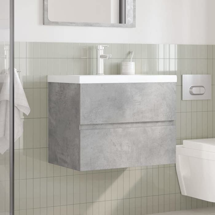 VidaXL Ensemble de meubles de salle de bain 2 pcs gris béton 3324914