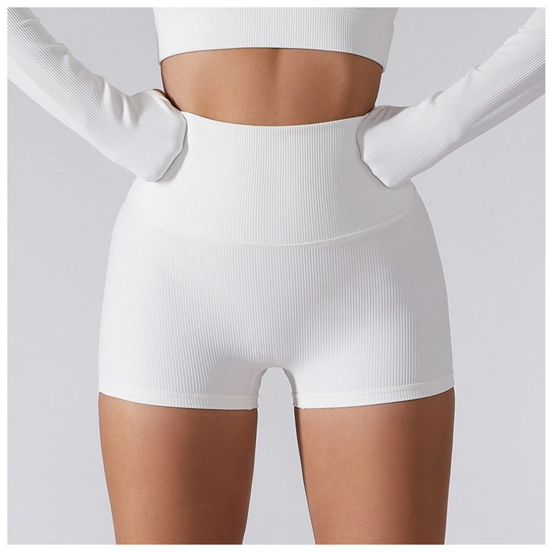 

Summer New Arrival Thin Belly Contraction Sports Fitness Fashion Yoga Pants Women s High Waist Lifting Tight Shorts Swan White L