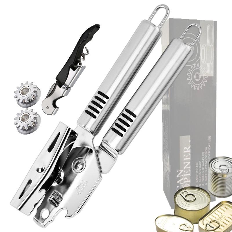 Stainless Steel Multi-Functional Can & Bottle Opener - Effort-Saving Manual Cutter