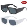 Protective Glasses 2pcs Fashion Large Frame Square Sunglasses Trendy Personality Sun Glasses Simple Design Eyewear Female