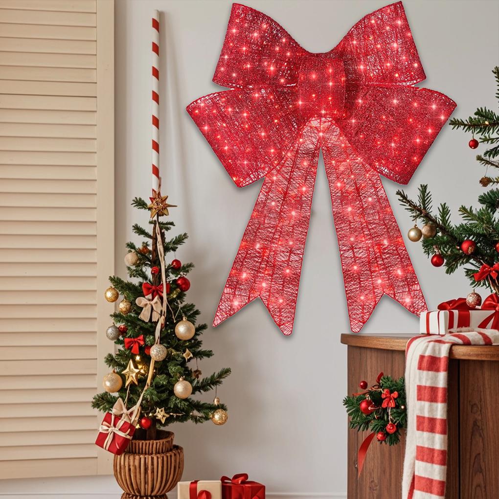 Christmas Glowing Bow LED Lights Large Christmas Bows Lit Bow Illuminate Yard Decoration Outdoor Decorations Yard