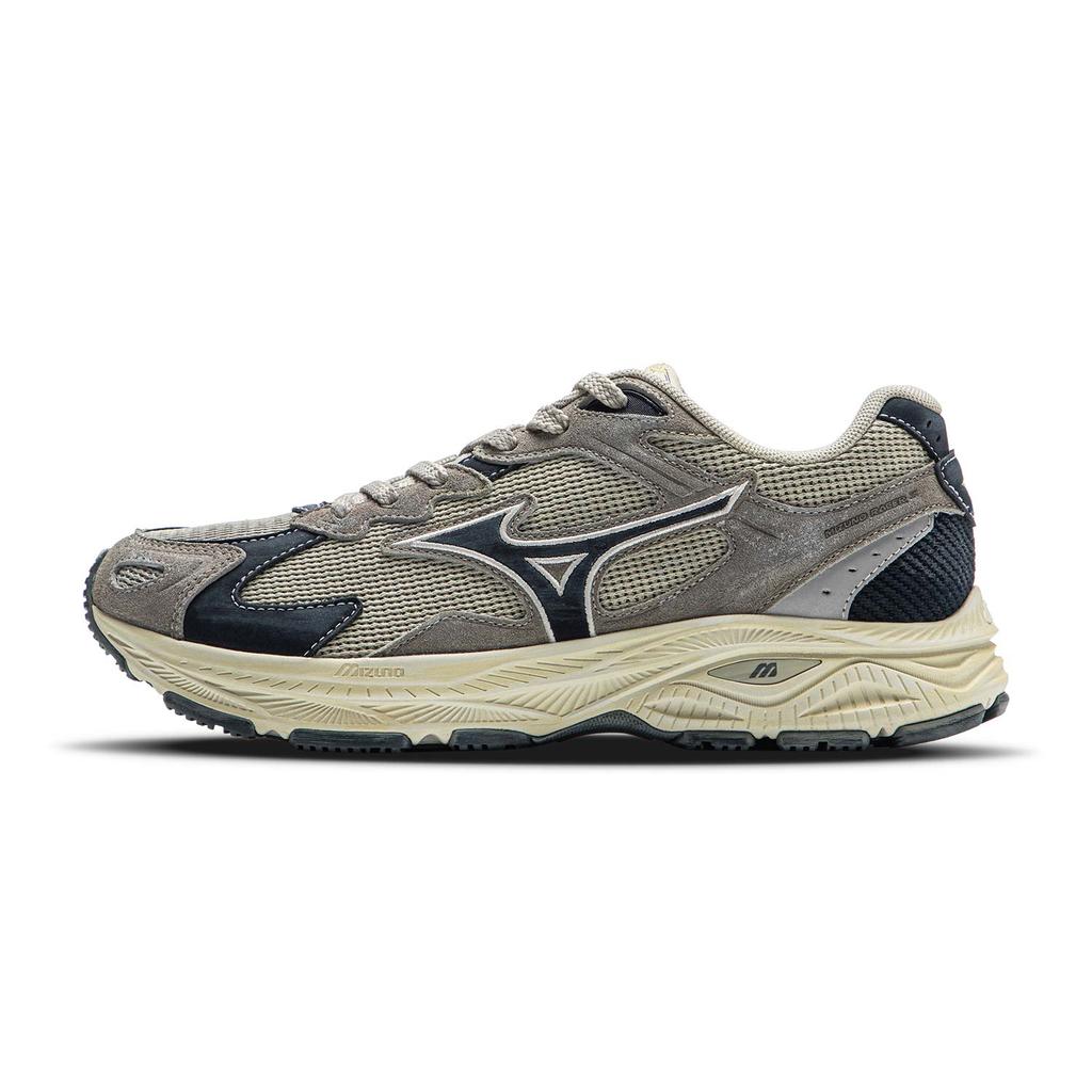 Mizuno Racer S Cny Comfortable Vintage Design Non-Slip Breathable Low-Top Running Shoes Unisex Sneaker Rock-Gray Dark-Blue D1GH223527