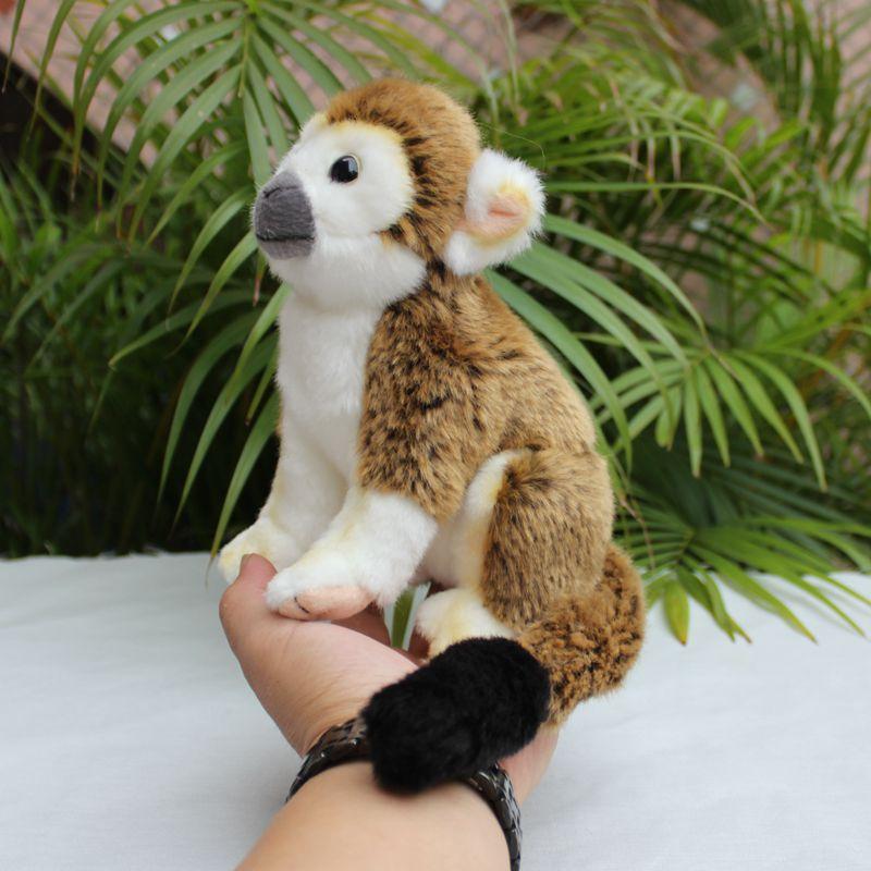 H19Cm Realistic Squirrel Monkey Plush Toy Adorable Plush Monkey Wildlife Doll Kids Girl Birthday Gift