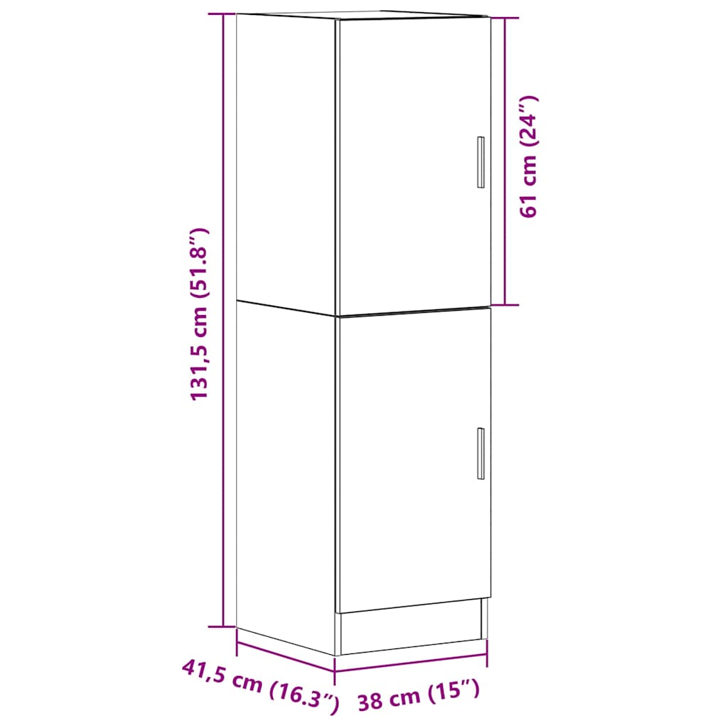 Kitchen Cabinet Grey Sonoma 38 X 41.5 X 131.5 Cm Engineered Wood
