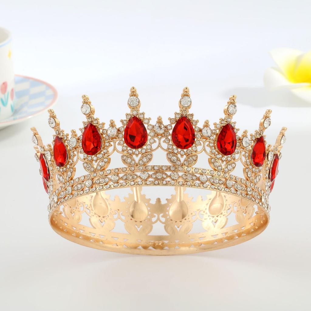 Luxury New Arrival Birthday Party Bridal Performance Crown Princess High-end Wedding Bride Headpiece Round Crown Tiara