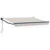 Retractable Awning Light Grey and White 3.5 X 2.5 M Polyester and Metal