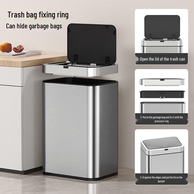 CCKO 9L Smart Sensor Papperskorg i Rostfritt Stål