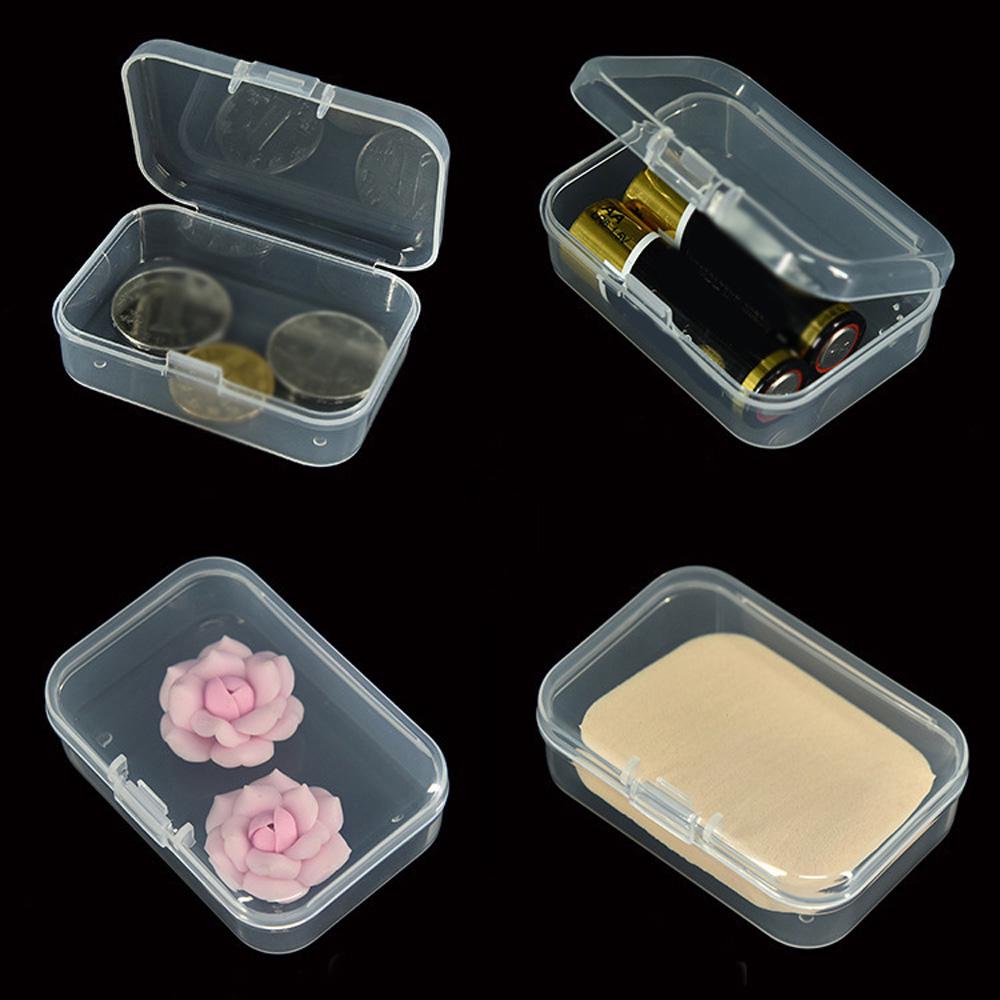 Jewelry Storage Box Small Mini 2pcs With Lid Collection Container Case Organizer Translucent Transparent Useful