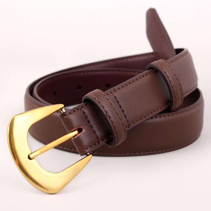 Womens Genuine Leather Belt With Pin Buckle For Casual Jeans Fashion Accessory