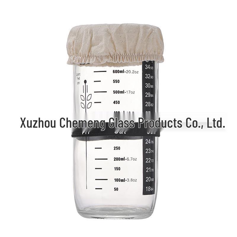 24oz Graduated Glass Fermentation Jar with Sealed Lid for Yeast Culture and Sourdough Baking Utensils