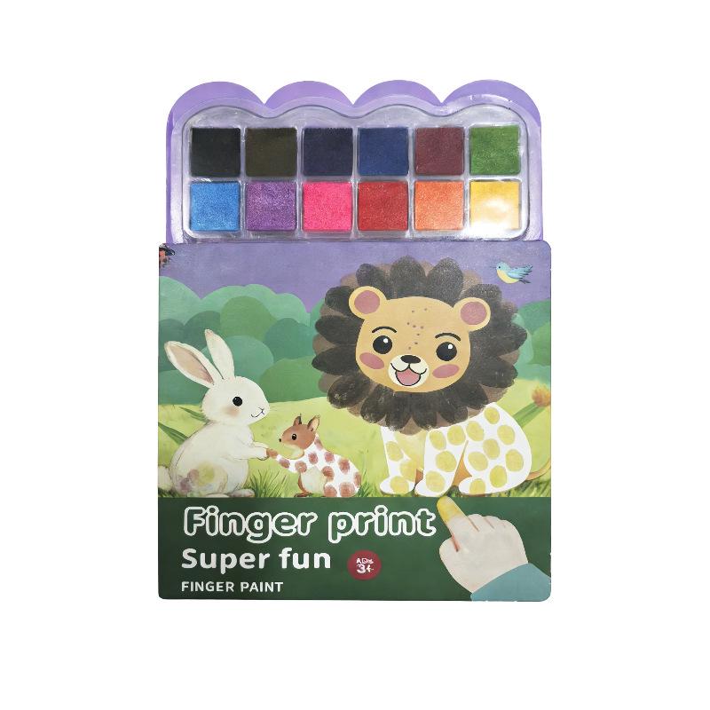 Portable Fingerprint Art Kit for Young Children - Creative DIY Finger Painting Set