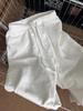 Women's High-Waisted White Linen Tencel Wide-Leg Pants - Lightweight, Loose, Straight, Casual Spring/Summer Wear