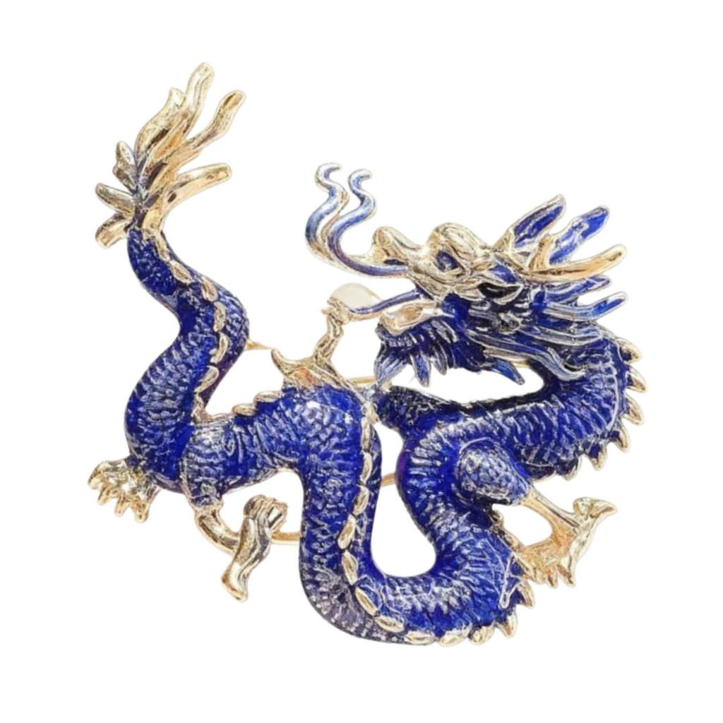 Dragon Brooch Animal Lapel Pin Fashion Jewelry Alloy Carving Artistic Style Suitable for