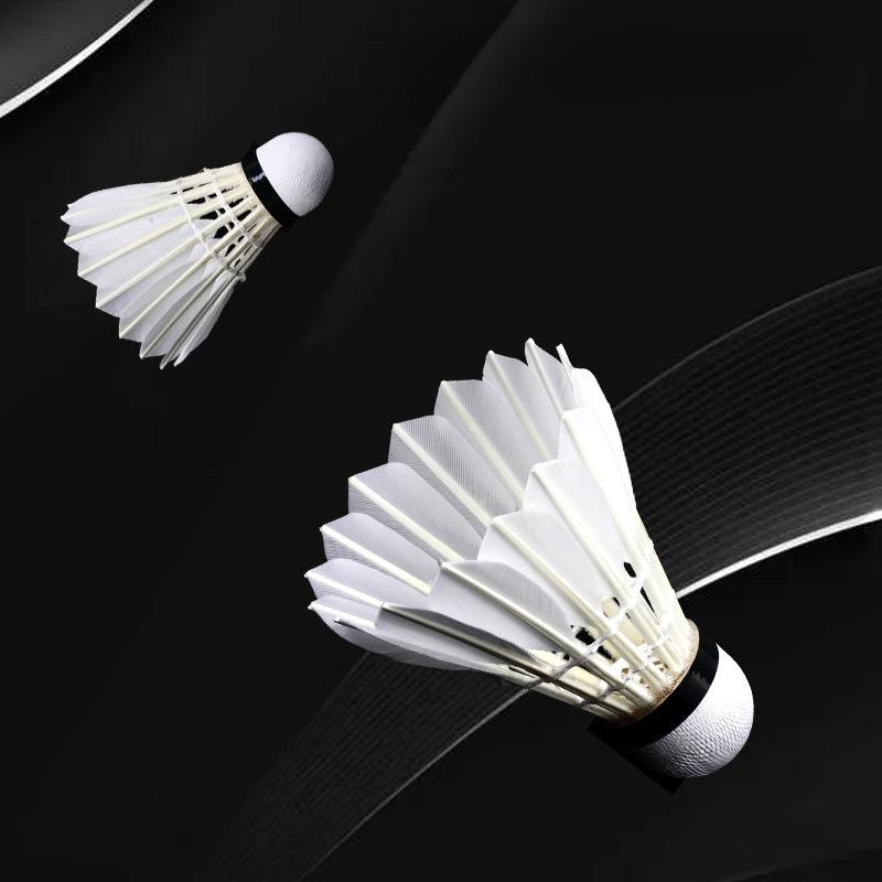 12pcs Badminton Shuttlecocks Professional White High Speed Duck Feather Badminton Ball for Game Training Sport Practice Youth