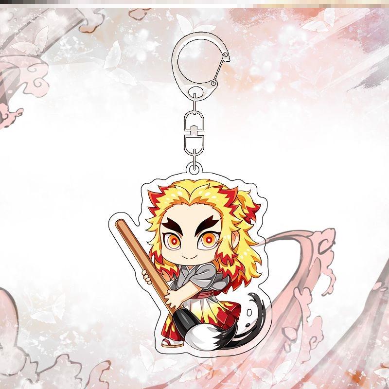Keychain Pendant Anime Demon Slayer Kimetsu No Yaiba Kamado Tanjirou Double Sided HD Bag Pendant Gift For Fans Cosplay Props Jewelry Gift