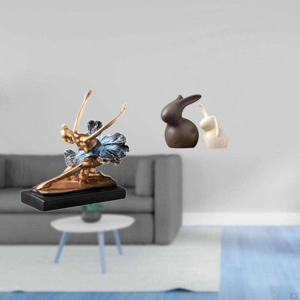 Ballet Dancer Ornament Figure Ballerina Girls Statue Gift Desk Figurine for Fireplace Restaurant