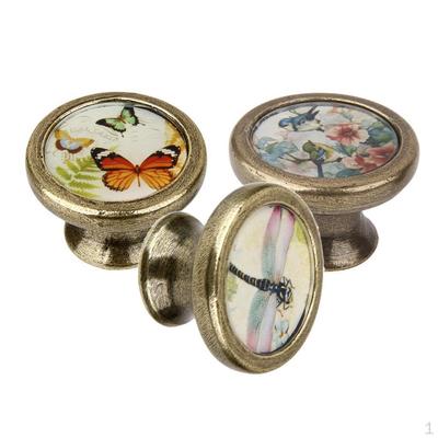 Set mit 3 edlen Griffen für Türgriff-Sets, Knauf-Ornament aus Zinklegierung