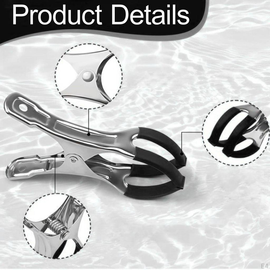 10 Pack Pool Cover Clips, Beach Towel Multi-Purpose Stainless Steel Clips for